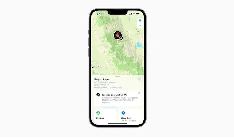 阿荣苹果14维修分享iPhone14系列中 FindMy功能通过卫星分享位置方法教程 