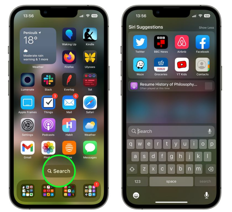 阿荣苹果手机维修分享升级到 iOS 16 后，如何删除主屏幕上的搜索按钮 