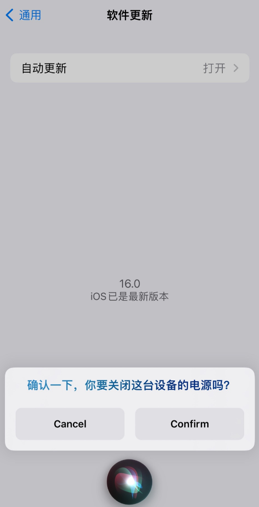 阿荣苹果手机维修分享iOS 16 新功能：呼叫 Siri 即可让 iPhone 关机 